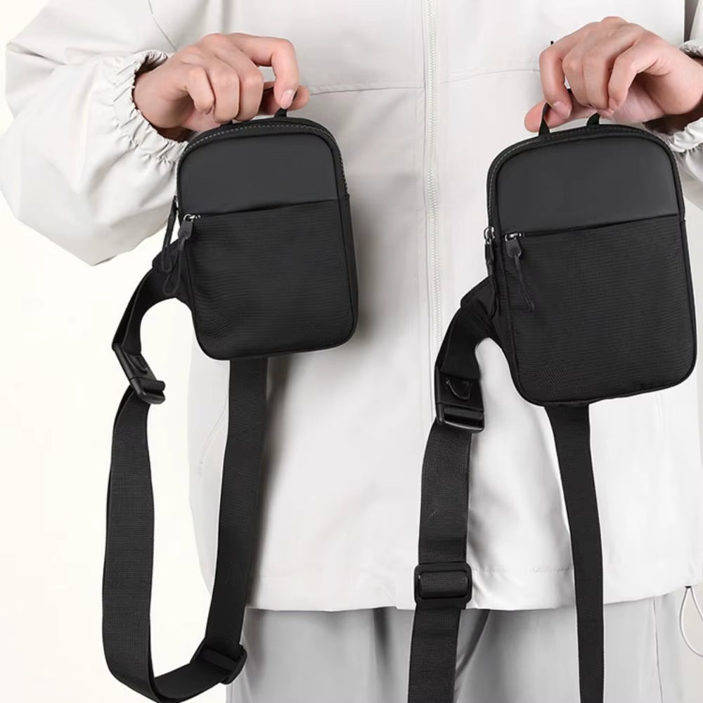 Men'S Chest Bag Fashion Small Canvas Shoulder Crossbody Bags for Man Mini Cloth Sling Sport Cross Phone Male Handbag