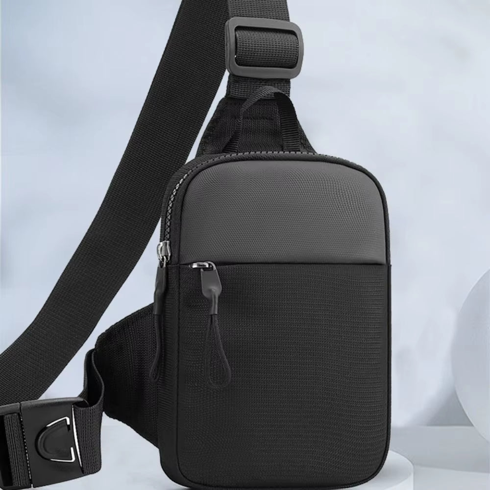 Men'S Chest Bag Fashion Small Canvas Shoulder Crossbody Bags for Man Mini Cloth Sling Sport Cross Phone Male Handbag