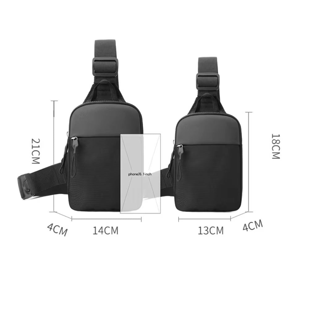 Men'S Chest Bag Fashion Small Canvas Shoulder Crossbody Bags for Man Mini Cloth Sling Sport Cross Phone Male Handbag