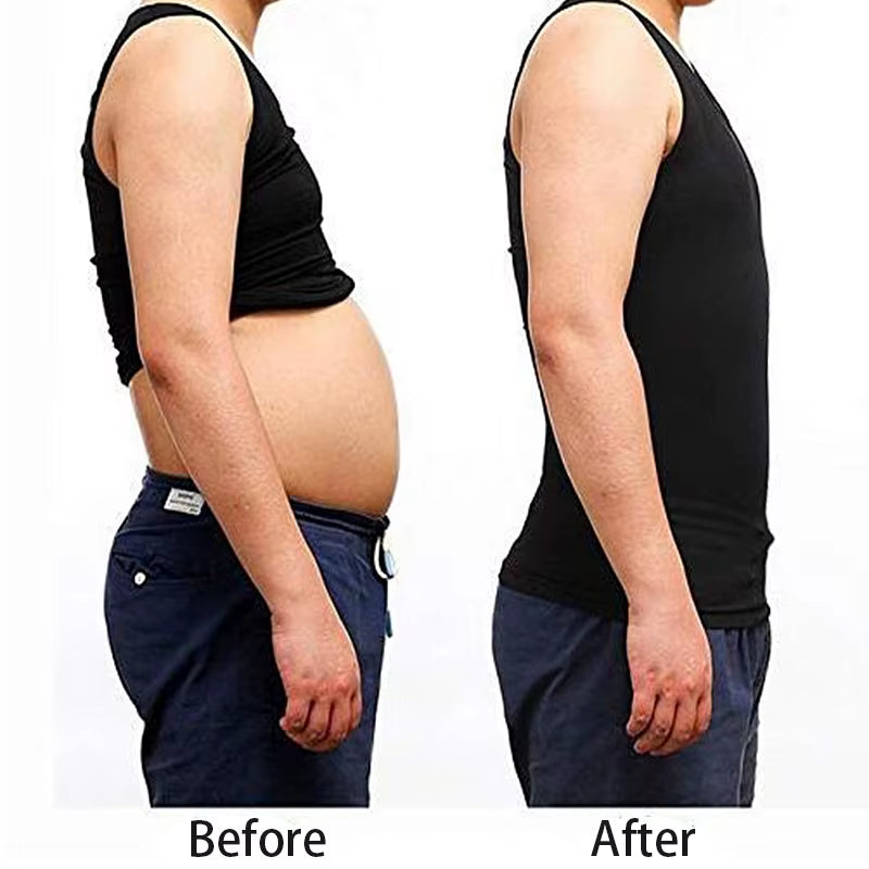 Be-In-Shape Men'S Slimming Vest Body Shaper Belly Control Posture Gynecomastia Compression Shirt Underwear Waist Trainer Corset