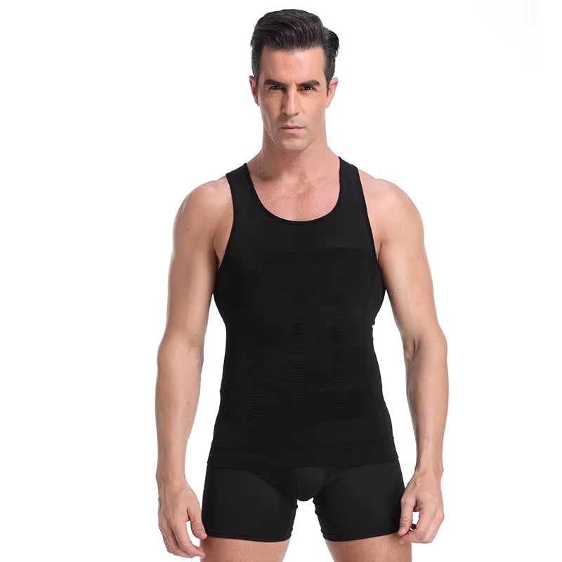 Be-In-Shape Men'S Slimming Vest Body Shaper Belly Control Posture Gynecomastia Compression Shirt Underwear Waist Trainer Corset