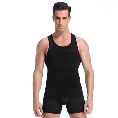 Be-In-Shape Men'S Slimming Vest Body Shaper Belly Control Posture Gynecomastia Compression Shirt Underwear Waist Trainer Corset