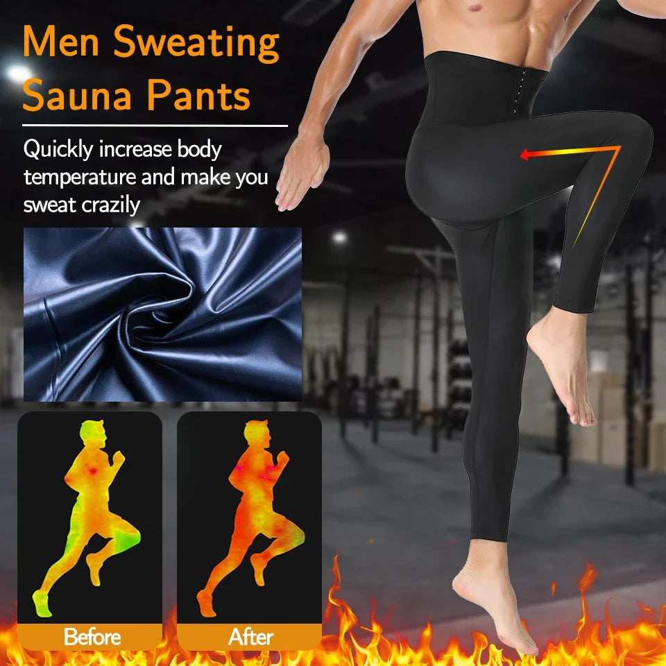 Men Body Shaper Thermo Sauna Pants Sweat Waist Trainer Leggings Slimming Underwear Weight Loss Workout Compression Shapewear