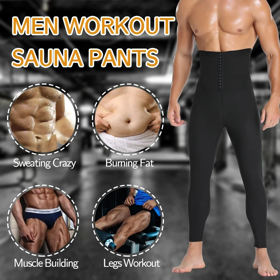 Men Body Shaper Thermo Sauna Pants Sweat Waist Trainer Leggings Slimming Underwear Weight Loss Workout Compression Shapewear