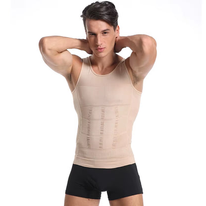 Be-In-Shape Men'S Slimming Vest Body Shaper Belly Control Posture Gynecomastia Compression Shirt Underwear Waist Trainer Corset
